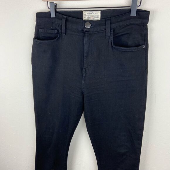 Current/Elliott Super High-Rise Stiletto Raw Hem Black Jeans - Picture 3 of 8
